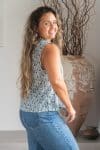 Womens Tops, 100% Cotton, Hand Block Print, Summer. Lola in soft green Eucalypt