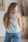 Womens Tops, 100% Cotton, Hand Block Print, Summer. Lola in soft green Eucalypt