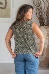 Womens Tops, 100% Cotton, Hand Block Print, Summer. Lola in black Ebony floral