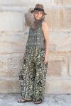 Womens, Florentis Culottes, 100% cotton, hand block prints, in black and white - Noctara