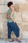 Womens, Sol Pant, 100% cotton, hand block print, hand stitched, in natural Indigo Nivara