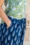 Womens, Tagai blouse, sleeveless, 100% cotton, hand block print, in Evergreen