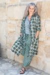 Womens, Shimla Coat & Florentis Culottes, 100% cotton, hand block print, in natural Naspal Figaris & Verdara