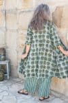 Womens, Shimla Coat & Florentis Culottes, 100% cotton, hand block print, in natural Naspal Figaris & Verdara