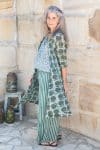 Womens, Shimla Coat & Florentis Culottes, 100% cotton, hand block print, in natural Naspal Figaris & Verdara