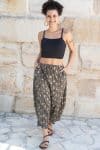 Womens, Sol Pant, 100% cotton, hand block print, hand stitched, in natural Kassis Raga