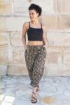 Womens, Sol Pant, 100% cotton, hand block print, hand stitched, in natural Kassis Raga