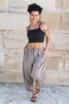 Womens, Sol Pant, 100% cotton, hand stitched, in Stone