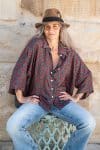 Womens, Vintage Sari Amira blouse - silk - vibrant tones - Riya