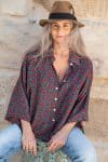 Womens, Vintage Sari Amira blouse - silk - vibrant tones - Riya