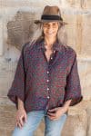 Womens, Vintage Sari Amira blouse - silk - vibrant tones - Riya