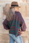 Womens, Vintage Sari Amira blouse - silk - vibrant tones - Riya