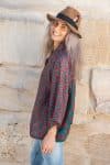 Womens, Vintage Sari Amira blouse - silk - vibrant tones - Riya