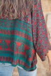 Womens, Vintage Sari Amira blouse - silk - vibrant tones - Riya
