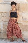 Womens, Coco Skirt, 100% cotton, hand block print. In rustic red - Rubira