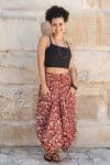 Womens, Coco Skirt, 100% cotton, hand block print. In rustic red - Rubira