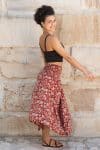 Womens, Coco Skirt, 100% cotton, hand block print. In rustic red - Rubira