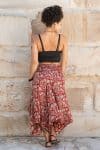 Womens, Coco Skirt, 100% cotton, hand block print. In rustic red - Rubira