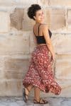Womens, Coco Skirt, 100% cotton, hand block print. In rustic red - Rubira