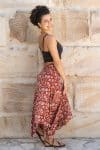 Womens, Coco Skirt, 100% cotton, hand block print. In rustic red - Rubira