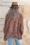 Womens, Vintage Sari Amira blouse - silk - rich earthy tones - Oria