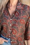 Womens, Vintage Sari Amira blouse - silk - rich earthy tones - Oria