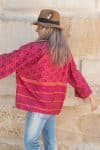 Womens, Vintage Sari Amira blouse - silk - vibrant pink - Saffi