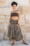 Womens, Coco Skirt, 100% cotton, hand block print. In natural dye - Kassis Tahlia