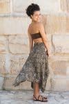 Womens, Coco Skirt, 100% cotton, hand block print. In natural dye - Kassis Tahlia