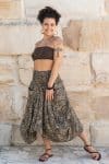 Womens, Coco Skirt, 100% cotton, hand block print. In natural dye - Kassis Tahlia