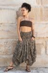 Womens, Coco Skirt, 100% cotton, hand block print. In natural dye - Kassis Tahlia