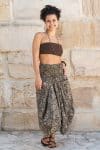 Womens, Coco Skirt, 100% cotton, hand block print. In natural dye - Kassis Tahlia