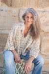 Womens, Vintage Sari Amira blouse - cotton - in soft tones - Elan