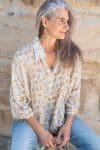 Womens, Vintage Sari Amira blouse - cotton - in soft tones - Elan