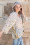 Womens, Vintage Sari Amira blouse - cotton - in soft tones - Elan