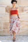 Womens, Coco Skirt, 100% cotton, hand block print. In floral print - Roshan