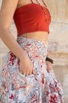 Womens, Coco Skirt, 100% cotton, hand block print. In floral print - Roshan