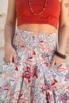 Womens, Coco Skirt, 100% cotton, hand block print. In floral print - Roshan