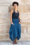 Womens, Coco Skirt, 100% cotton, hand block print. In natural Indigo Tala