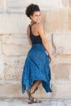 Womens, Coco Skirt, 100% cotton, hand block print. In natural Indigo Tala