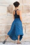 Womens, Coco Skirt, 100% cotton, hand block print. In natural Indigo Tala