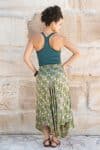 Womens, Coco Skirt, 100% cotton, hand block print. In vibrant green Edentree print