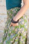 Womens, Coco Skirt, 100% cotton, hand block print. In vibrant green Edentree print