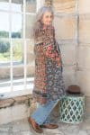 Womens, Tundra Kantha Duster, reversible, handmade from 100% cotton recycled Vintage fabrics, in Tova