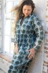 Womens Erika dress, 100% cotton, hand block print. In natural Naspal Figaris print.