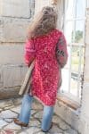Womens, Tundra Kantha Duster, reversible, handmade from 100% cotton recycled Vintage fabrics, in Kala