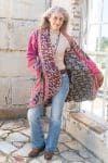 Womens, Tundra Kantha Duster, reversible, handmade from 100% cotton recycled Vintage fabrics, in Kala