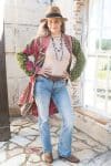 Womens, Tundra Kantha Duster, reversible, handmade from 100% cotton recycled Vintage fabrics, in Kala
