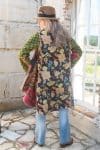Womens, Tundra Kantha Duster, reversible, handmade from 100% cotton recycled Vintage fabrics, in Kala