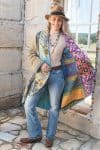 Womens, Tundra Kantha Duster, reversible, handmade from 100% cotton recycled Vintage fabrics, in Sava